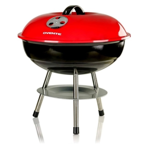 Portable Outdoor Charcoal Grill 13.25” Chrome Plated Enamel Coated Firebox New - Picture 1 of 5